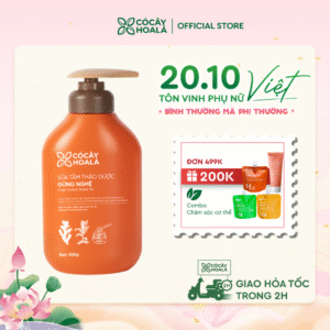 Sữa Tắm Thảo Dược Gừng Nghệ Cỏ Cây Hoa Lá 500g
