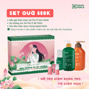 [SET 20/10] Set 3: Combo HàThủ Ô (Gội+Xịt)+ Sữa tắm Gừng Nghệ - Tặng Set mini Đậu Đỏ - Hộp quà “Bình Thường Mà Phi Thường”