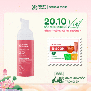 Sữa rửa mặt tạo bọt Đậu đỏ Cỏ Cây Hoa Lá 150g